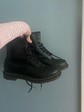 Dr. Martens Black Leather 1460 W Lace-Up Boots